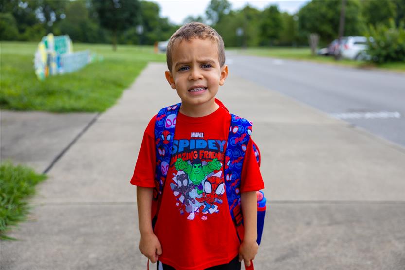 Kindergarten students start their school year